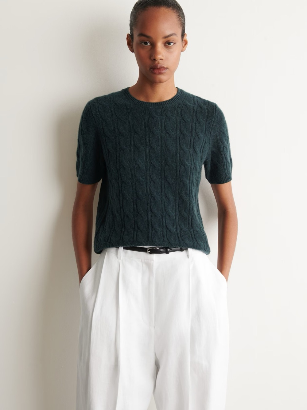 NWT (size L) COS CABLE-KNIT CASHMERE T-SHIRT